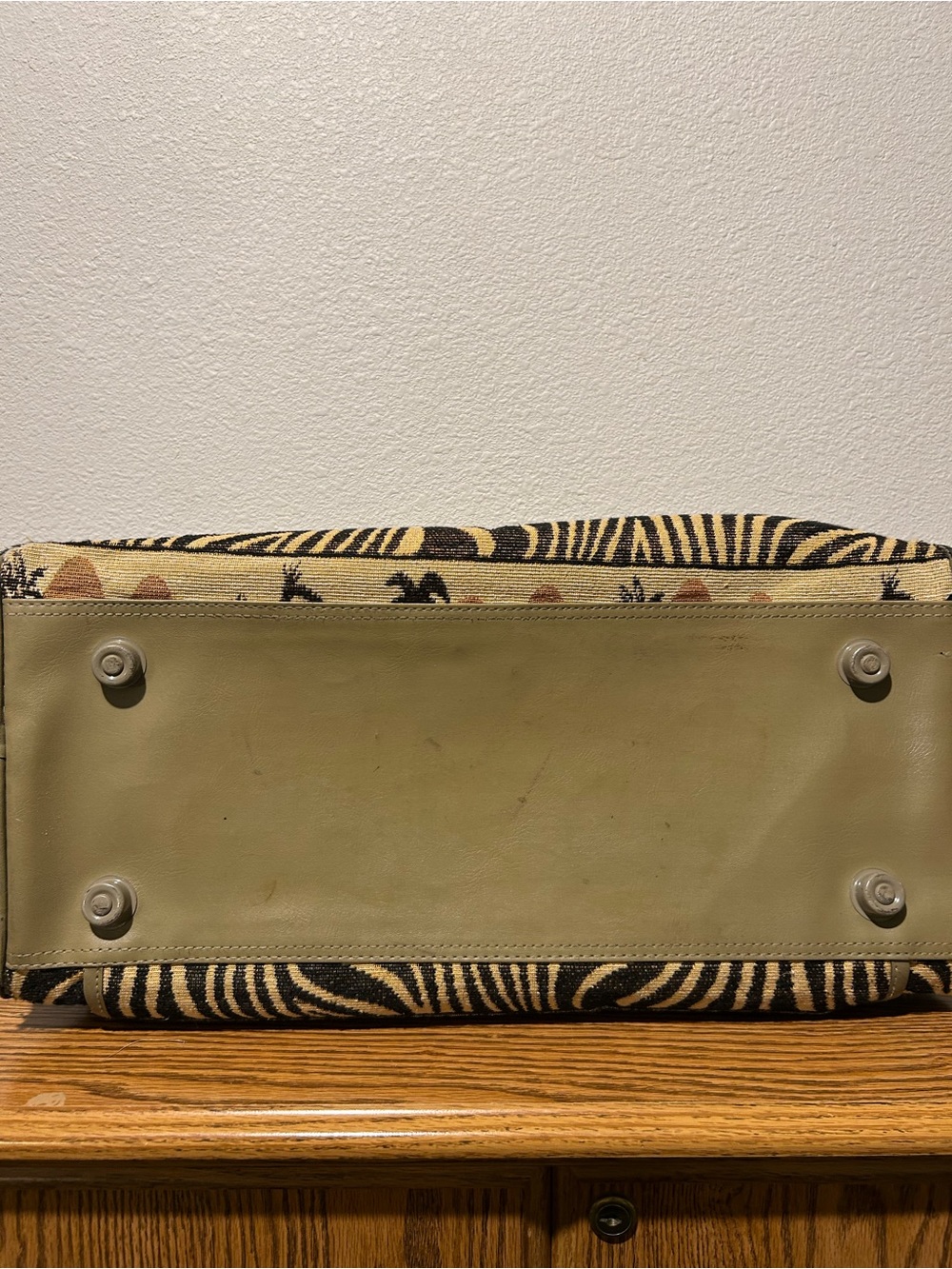 Safari-Print Travel Tote in Olive & Tan - Picture 11 of 12
